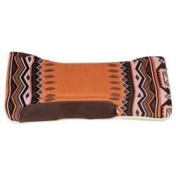 Tapis de selle western inserts en cuir et rembourrage en laine synthétique Pool's Orange / marron