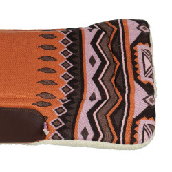 Tapis de selle western inserts en cuir et rembourrage en laine synthétique Pool's Orange / marron