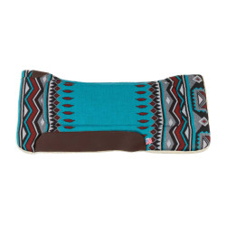 Western zadeldek met leren inzetstukken en synthetische wolvulling Pool's Hemelsblauw / rood Multicolor