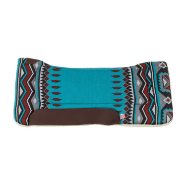 Western zadeldek met leren inzetstukken en synthetische wolvulling Pool's Hemelsblauw / rood Multicolor