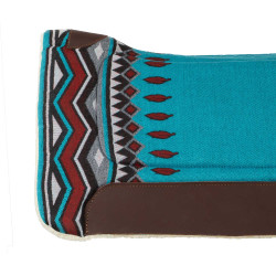 Western zadeldek met leren inzetstukken en synthetische wolvulling Pool's Hemelsblauw / rood Multicolor