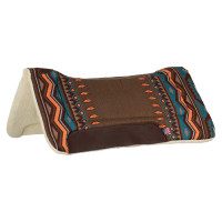 Tapis de selle western inserts en cuir et rembourrage en laine synthétique Pool's Marron / orange Tapis de selle western inserts en cuir et rembourrage en laine synthétique Pool's Marron / orange