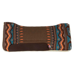 Tapis de selle western inserts en cuir et rembourrage en laine synthétique Pool's Marron / orange Tapis de selle western inserts en cuir et rembourrage en laine synthétique Pool's Marron / orange