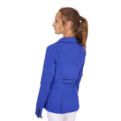 Wedstrijdjasje Equestro meisje van technische stof Sodalietblauw Wedstrijdjasje Equestro meisje van technische stof Sodalietblauw