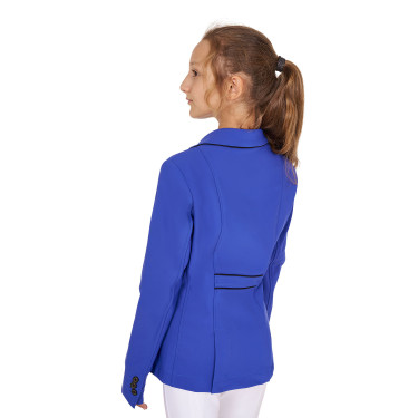Wedstrijdjasje Equestro meisje van technische stof Sodalietblauw Wedstrijdjasje Equestro meisje van technische stof Sodalietblauw