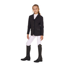 Wedstrijdjasje Equestro meisje van technische stof Zwart Wedstrijdjasje Equestro meisje van technische stof Zwart