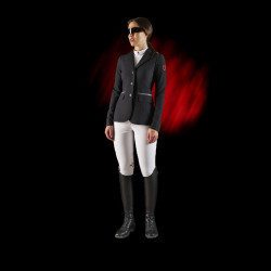 Veste de concours femme Equestro Ridertechnology avec coutures thermosoudées Noir