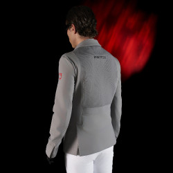 Veste de concours homme Equestro Ridertechnology avec coutures thermosoudées Oiseau moqueur Gris
