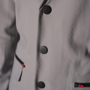 Veste de concours homme Equestro Ridertechnology avec coutures thermosoudées Oiseau moqueur Gris