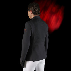 Wedstrijdjas heren Equestro Ridertechnology met thermisch gelaste naden Zwart