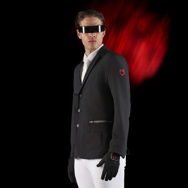 Veste de concours homme Equestro Ridertechnology avec coutures thermosoudées Noir