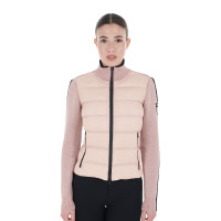 Equestro damesjas van nylon en breiwerk met ritssluiting Roze camée Equestro damesjas van nylon en breiwerk met ritssluiting Roze camée
