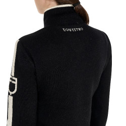 Equestro damesjas van nylon en breiwerk met ritssluiting Zwart Equestro damesjas van nylon en breiwerk met ritssluiting Zwart