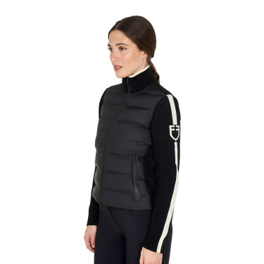 Equestro damesjas van nylon en breiwerk met ritssluiting Equestro damesjas van nylon en breiwerk met ritssluiting