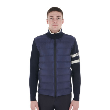 Equestro herenjas van nylon en tricot met ritssluiting Equestro herenjas van nylon en tricot met ritssluiting
