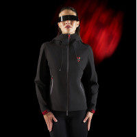 Veste imperméable femme Equestro Ridertechnology avec zip Noir