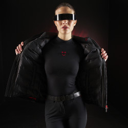 Veste imperméable femme Equestro Ridertechnology avec zip Noir