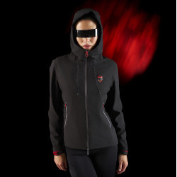 Veste imperméable femme Equestro Ridertechnology avec zip Noir