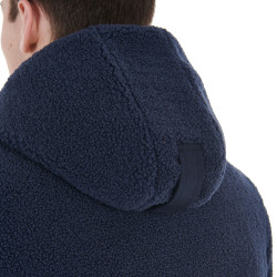 Waterdichte herenjas met inzetstukken van Teddy Equestro-stof Marineblazer Marineblauw Waterdichte herenjas met inzetstukken van Teddy Equestro-stof Marineblazer Marineblauw