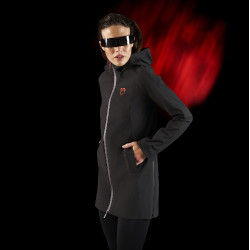 Veste longue imperméable femme Equestro Ridertechnology Noir Veste longue imperméable femme Equestro Ridertechnology Noir