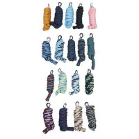 Dubbele gevlochten longeerlijn met musketon HKM Willekeurig Blauw