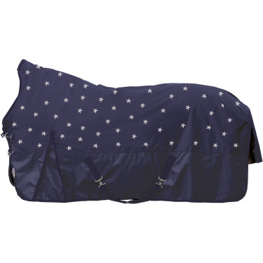 Couverture highneck HKM Cleveland Stars 600D doublée polaire Bleu foncé