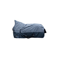 HKM Glasgow Highneck deken 1200D 300g Bleu foncé / carreaux