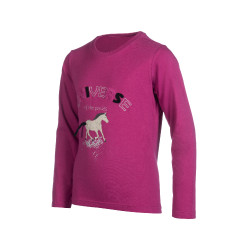 Polo à manches longues Polly HKM enfant Magenta Rose Polo à manches longues Polly HKM enfant Magenta Rose