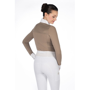 Polo de concours Virginia manches longues femme HKM Taupe Marron