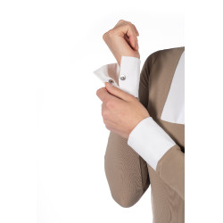 Wedstrijdpolo Virginia lange mouwen dames HKM Taupe Bruin