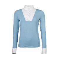 Wedstrijdpolo Virginia lange mouwen dames HKM Gletsjerblauw