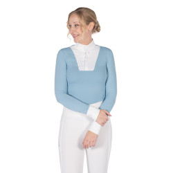 Polo de concours Virginia manches longues femme HKM Bleu glacier Polo de concours Virginia manches longues femme HKM Bleu glacier