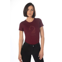 T-shirt Livigno Horse Head femme HKM Bordeaux