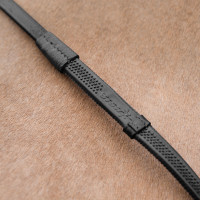 Rênes caoutchouc Fine Prise Horze avec arrêtoirs Noir