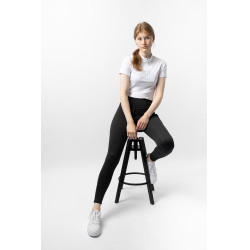 Hybride thermische rijbroek Horze Anya full grip Zwart kaviaar