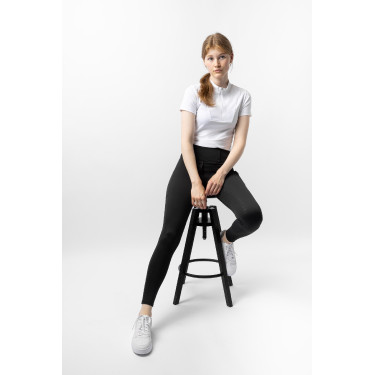 Hybride thermische rijbroek Horze Anya full grip Zwart kaviaar