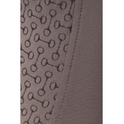 Pantalon d'équitation thermique full grip Horze Rhea enfant poches arrière Faucon brun Marron