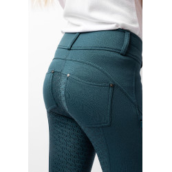 Pantalon d'équitation thermique full grip Horze Rhea enfant poches arrière Vert d'eau foncé Pantalon d'équitation thermique full grip Horze Rhea enfant poches arrière Vert d'eau foncé