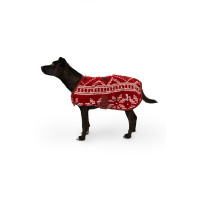 Kerstdeken hond Horze Rood