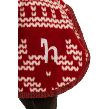Kerstdeken hond Horze Rood