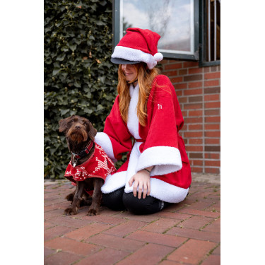 Kerstdeken hond Horze Rood
