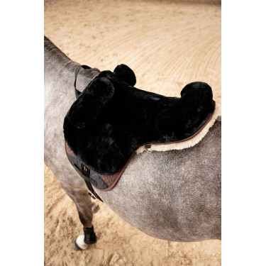 Schapenvacht zadeldek Horze Zwart