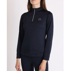 Wedstrijdpolo Montar Everly crystal logo lange mouwen dames