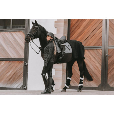 Korte anatomische singel schapenvacht Kentucky Zwart