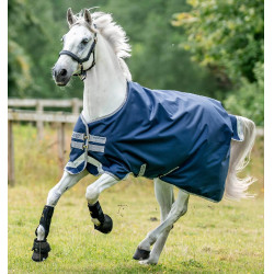Couverture Horseware Amigo® Bravo 12 Original 250g 1200D Marine / gris titanium / argent Bleu marine