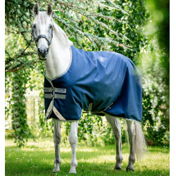 Couverture Horseware Amigo Bravo 12 Original 0g 1200D Marine / gris titanium / argent Bleu marine