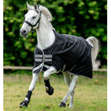 Couverture Horseware Amigo® Bravo 12 Original 250g 1200D Noir / gris titanium / argent