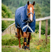 Couverture Horseware Amgio 1200D Plus Turnout Bundle 50g 100g et 200g Marine / gris titane / argent