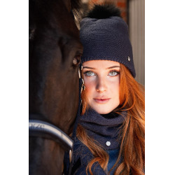 Gebreide sjaal Horze Haze Indigo vintage Marineblauw