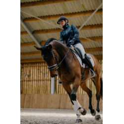 Bridon Dy'on collection dressage cuir plat Muserolle Combinée Large Vernie Doublure Blanche Noir Bridon Dy'on collection dressage cuir plat Muserolle Combinée Large Vernie Doublure Blanche Noir